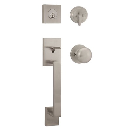 Weslock Bailey Single Cylinder Handleset with Salem Knob Satin Nickel Finish 02840-NSNFR2D